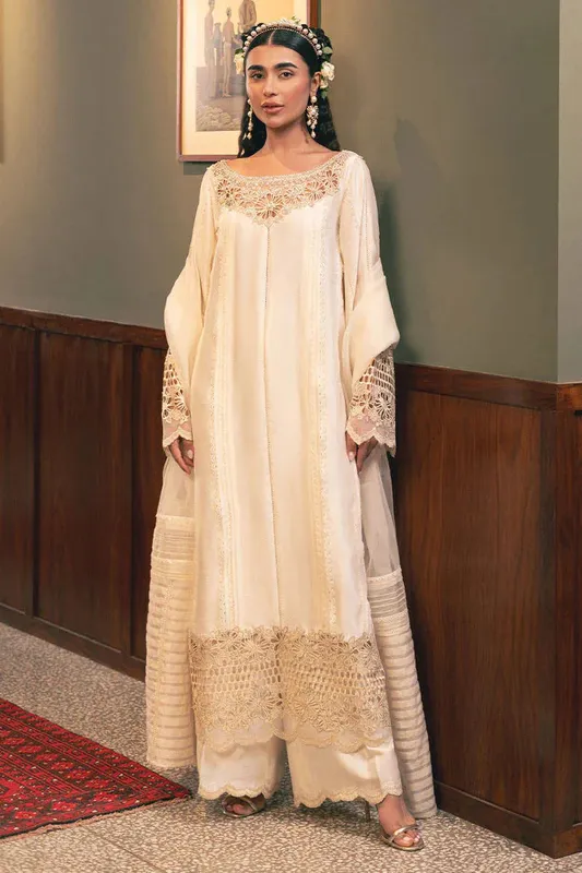 MNR Chaye Coffee Luxury Pret Raw Silk – view 1 – Poshaq