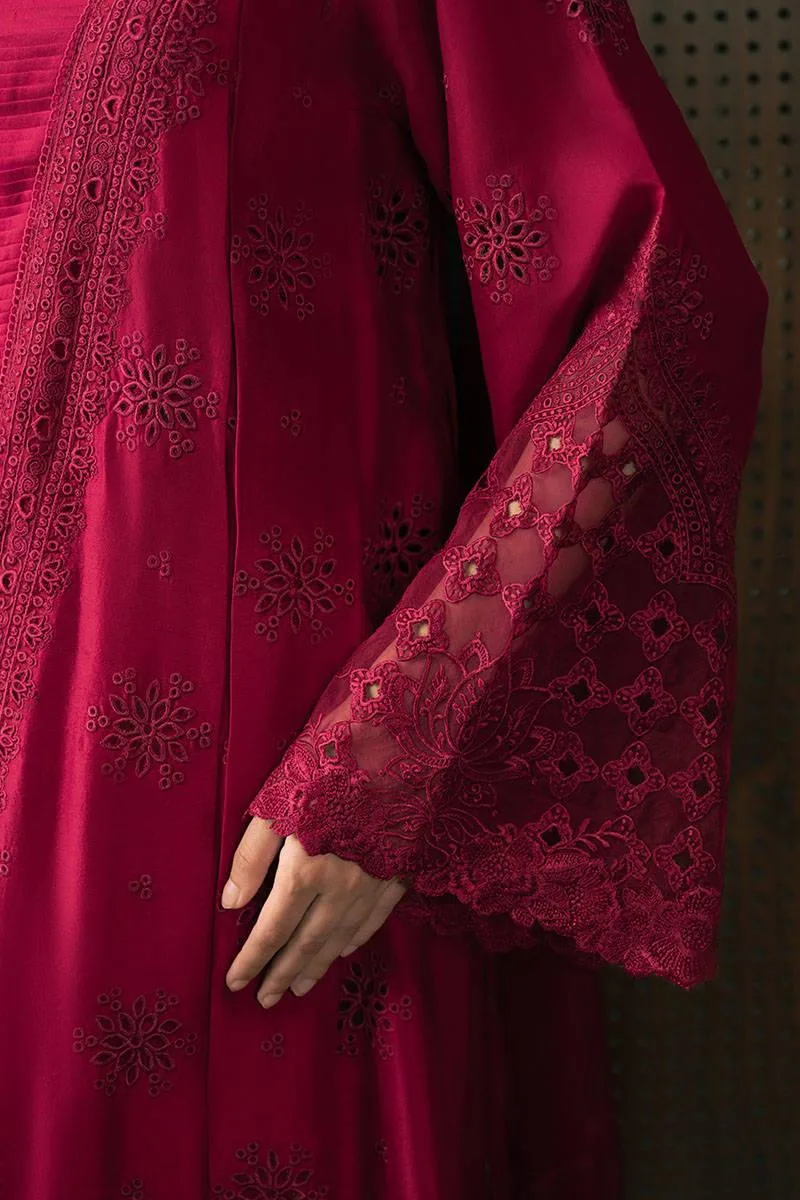 MNR Chaye Coffee Luxury Pret Red Raw Silk – view 3 – Poshaq