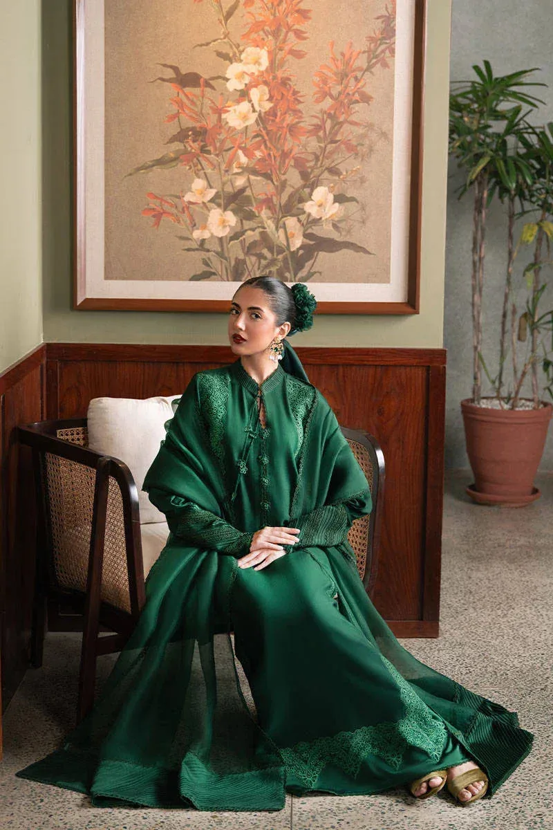MNR Chaye Coffee Luxury Pret Green Raw Silk – view 2 – Poshaq
