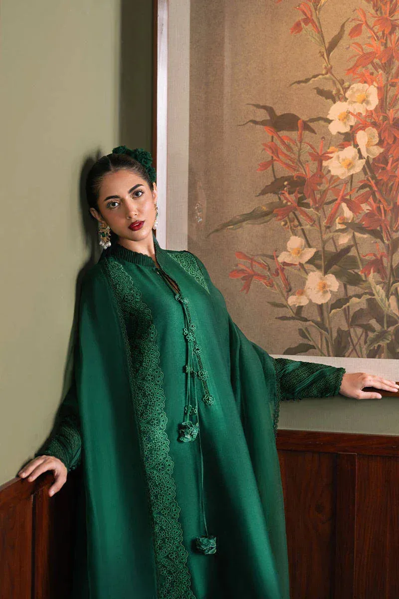 MNR Chaye Coffee Luxury Pret Green Raw Silk – view 3 – Poshaq