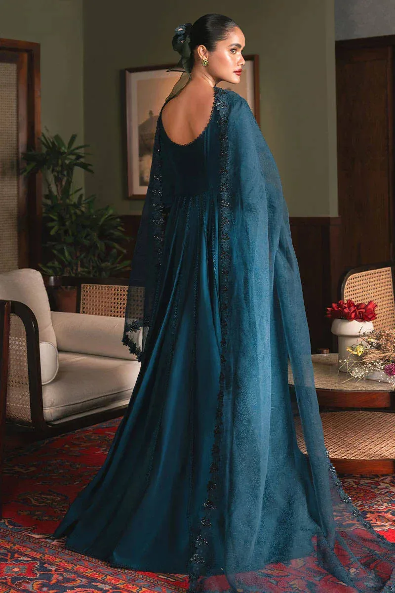 MNR Chaye Coffee Luxury Pret Blue Organza – view 2 – Poshaq