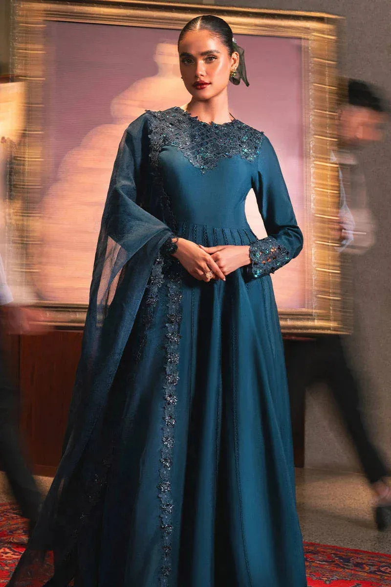 MNR Chaye Coffee Luxury Pret Blue Organza – view 5 – Poshaq