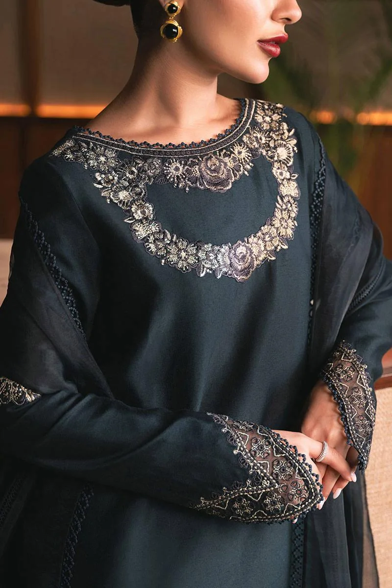 MNR Chaye Coffee Luxury Pret Blue Organza – view 3 – Poshaq