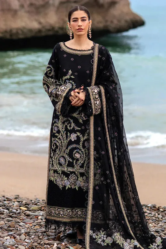 MNR Festive Lawn 24 Black Organza – view 1 – Poshaq