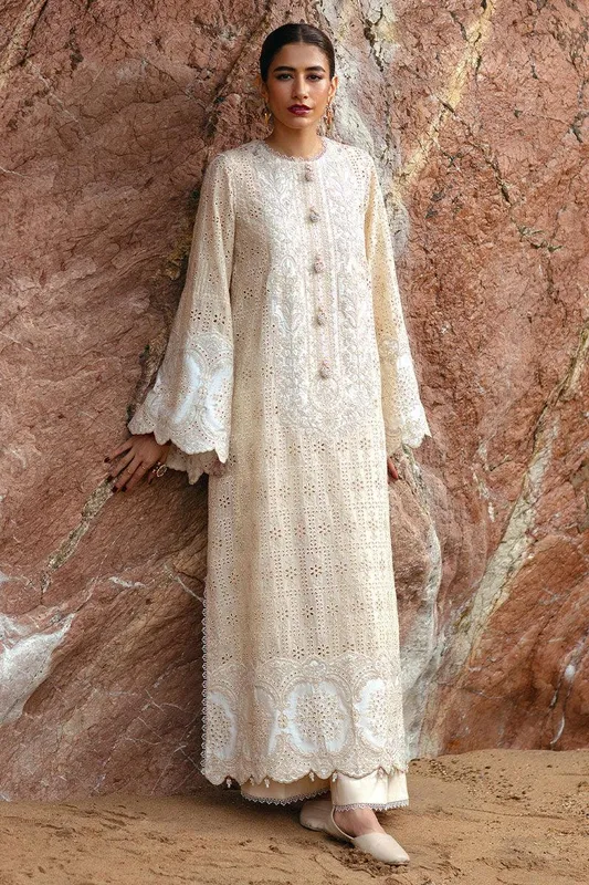 MNR Festive Lawn 24 Ivory Organza – view 1 – Poshaq