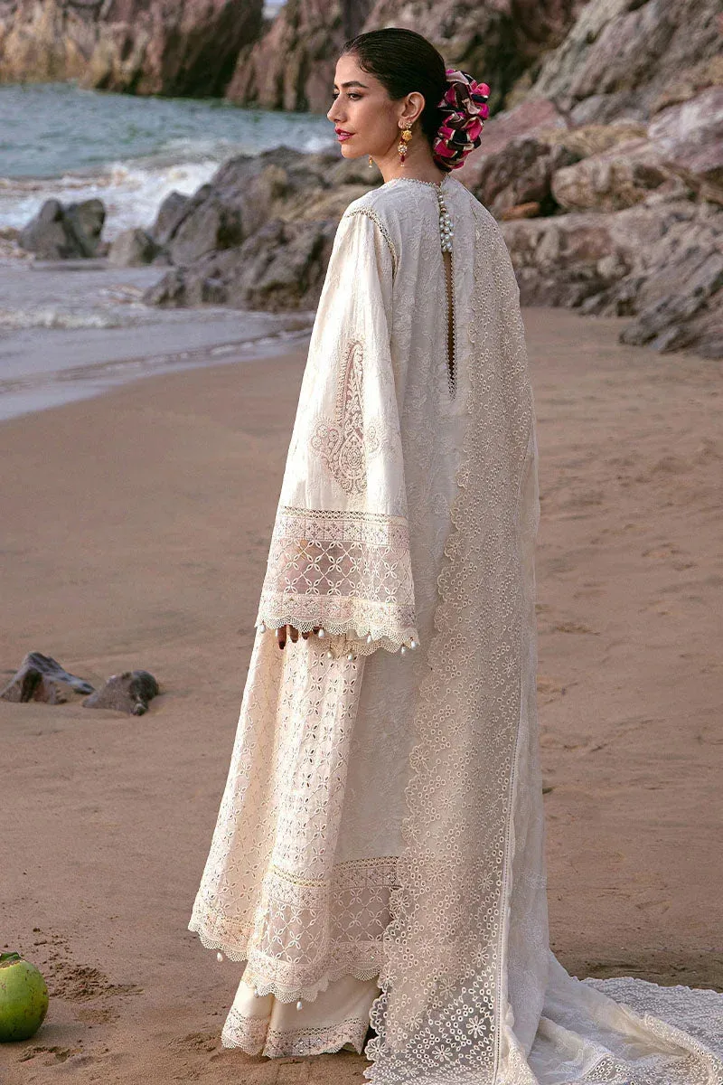 MNR Festive Lawn 24 Beige Organza – view 2 – Poshaq