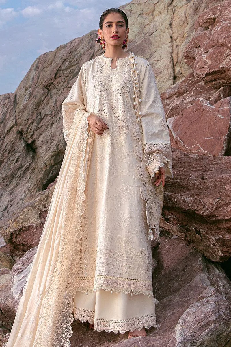 MNR Festive Lawn 24 Beige Organza – view 4 – Poshaq