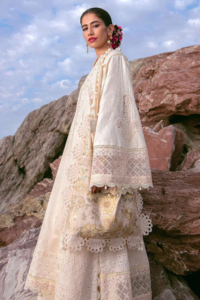 MNR Festive Lawn 24 Beige Organza – view 5 – Poshaq