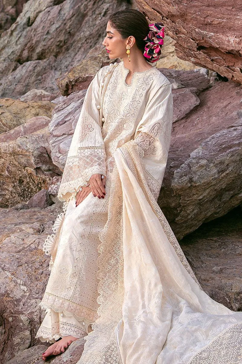 MNR Festive Lawn 24 Beige Organza – view 6 – Poshaq