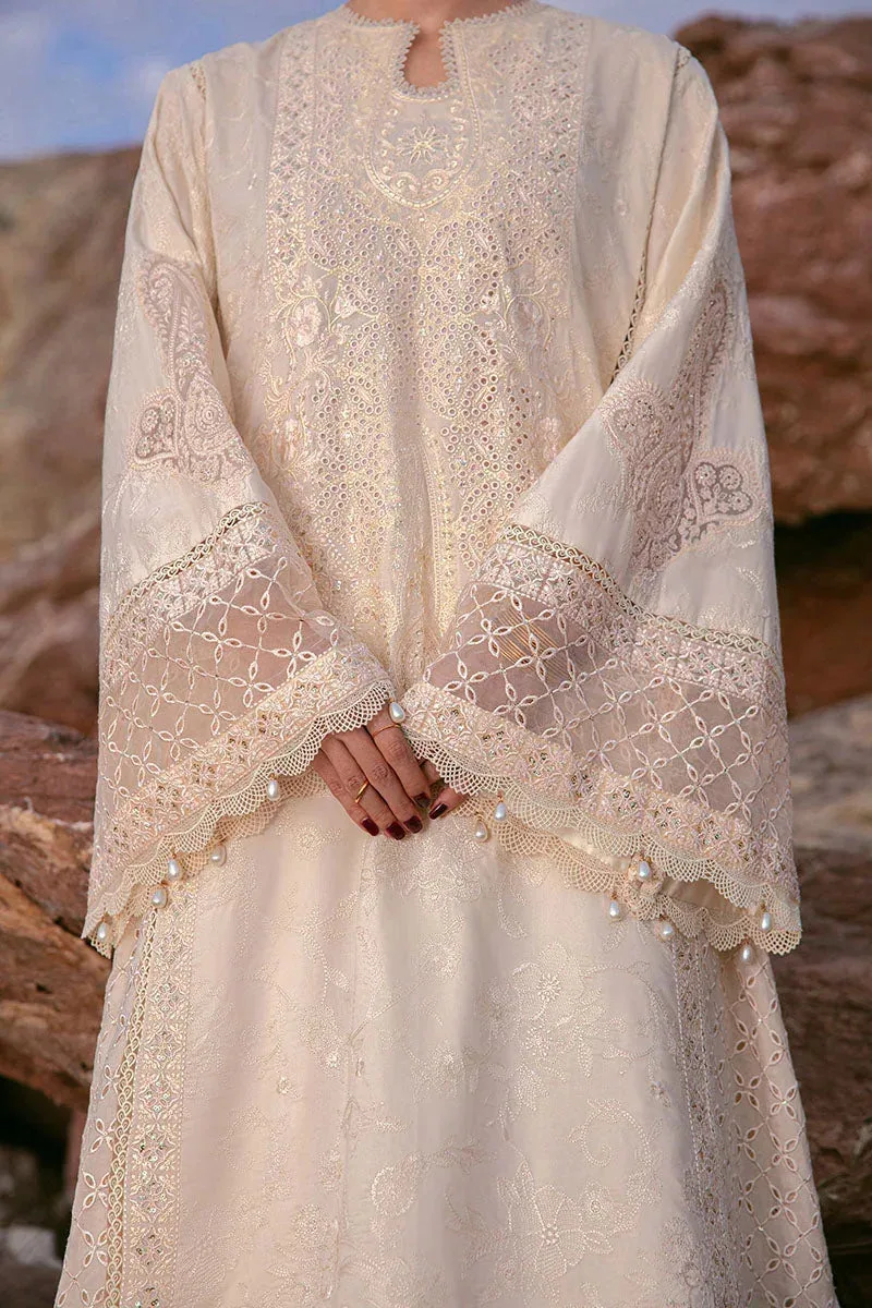 MNR Festive Lawn 24 Beige Organza – view 7 – Poshaq