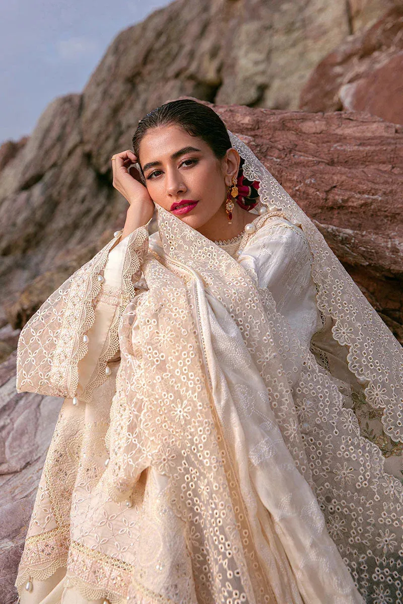 MNR Festive Lawn 24 Beige Organza – view 9 – Poshaq