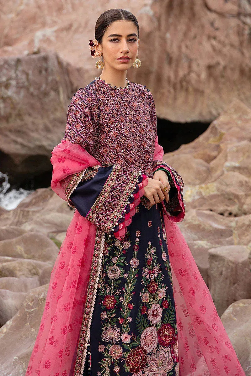 MNR Festive Lawn 24 Navy Blue Organza – view 6 – Poshaq