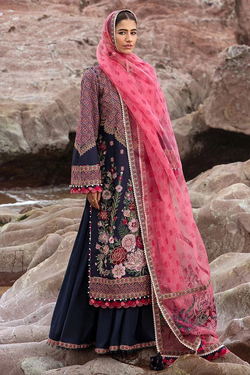 MNR Festive Lawn 24 Navy Blue Organza – view 7 – Poshaq
