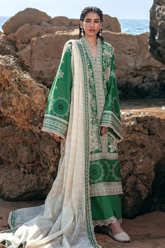 MNR Festive Lawn 24 Green Cotton – view 1 – Poshaq