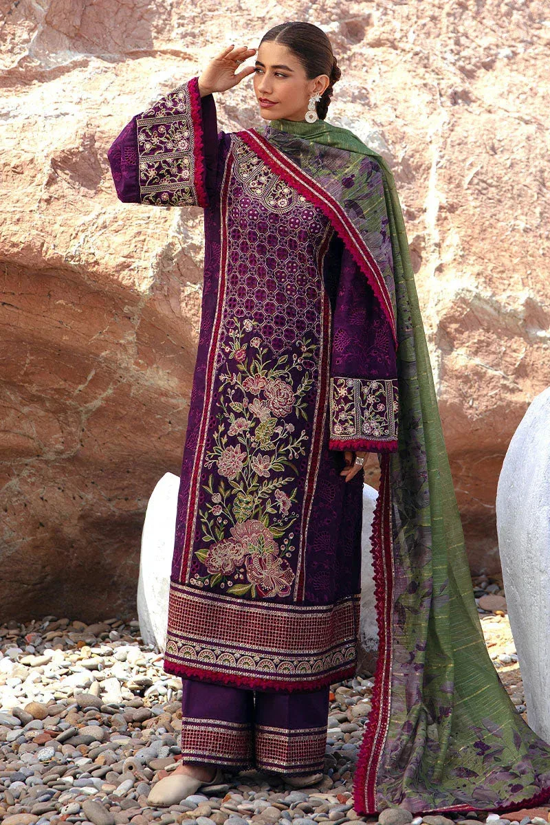 MNR Festive Lawn 24 Purple Cotton – view 1 – Poshaq