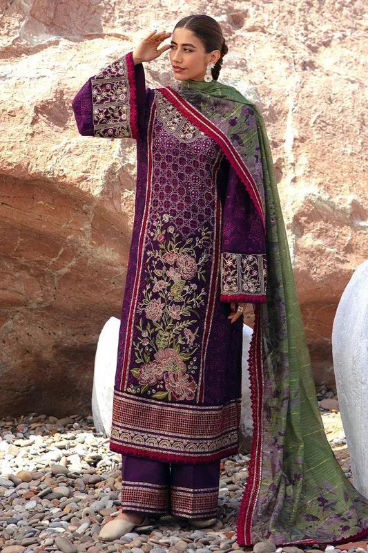 MNR Festive Lawn 24 Purple Cotton – view 1 – Poshaq