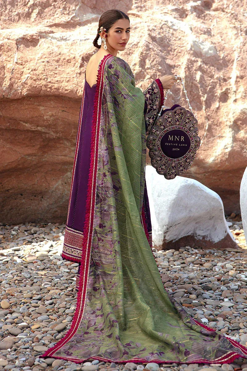 MNR Festive Lawn 24 Purple Cotton – view 2 – Poshaq