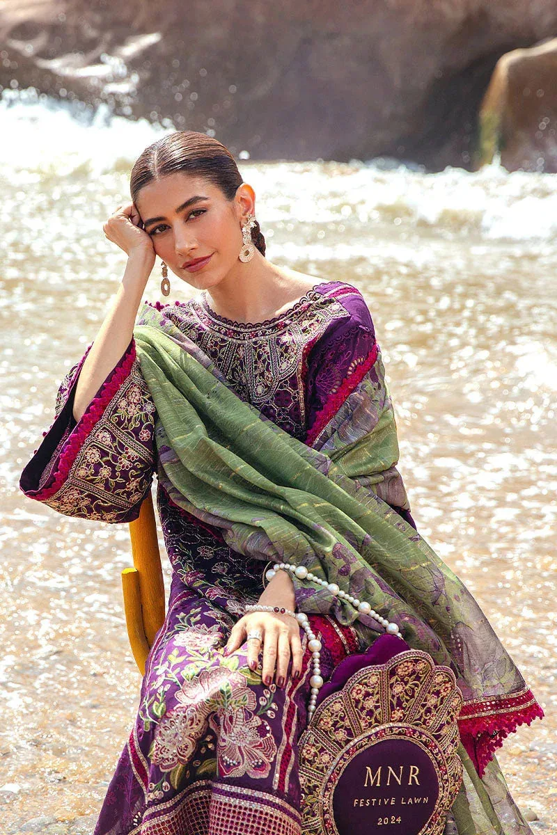 MNR Festive Lawn 24 Purple Cotton – view 5 – Poshaq