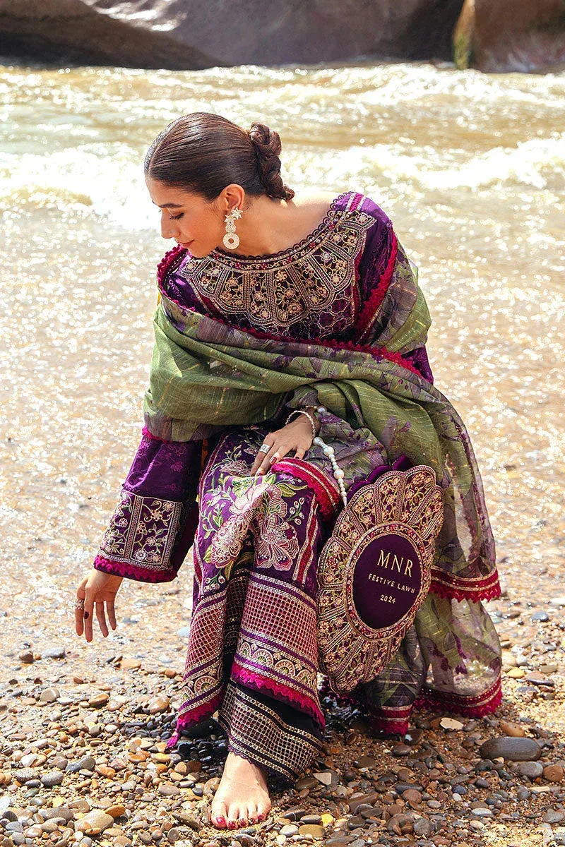 MNR Festive Lawn 24 Purple Cotton – view 8 – Poshaq