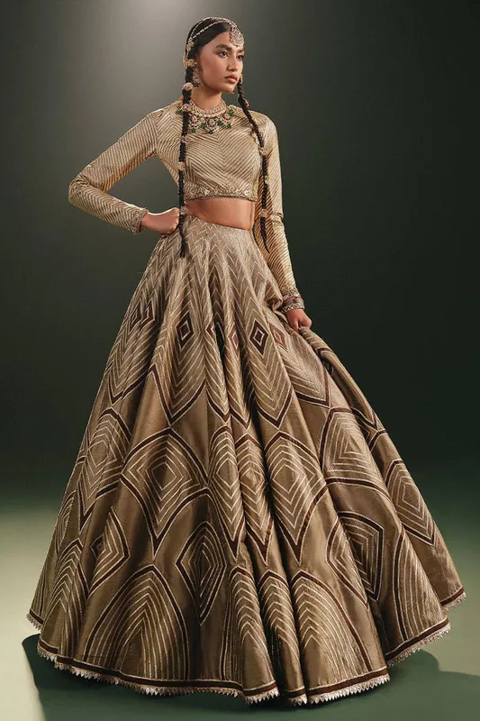 MNR Gota Shota Vol 2 Brown Organza – view 1 – Poshaq