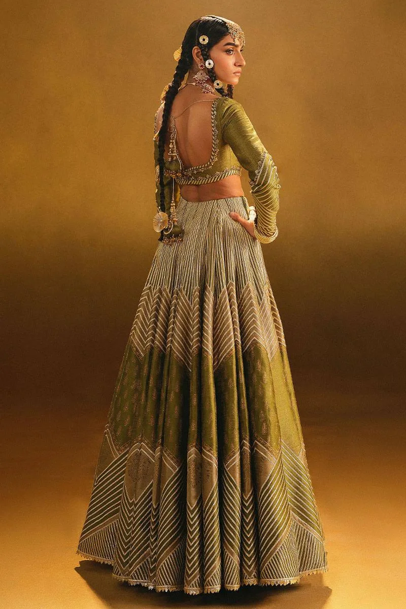 MNR Gota Shota Vol 2 Green Organza – view 2 – Poshaq