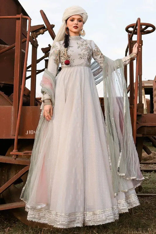 MNR Eid Festive 24 White Silk – view 1 – Poshaq