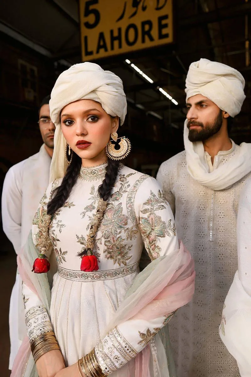 MNR Eid Festive 24 White Silk – view 9 – Poshaq