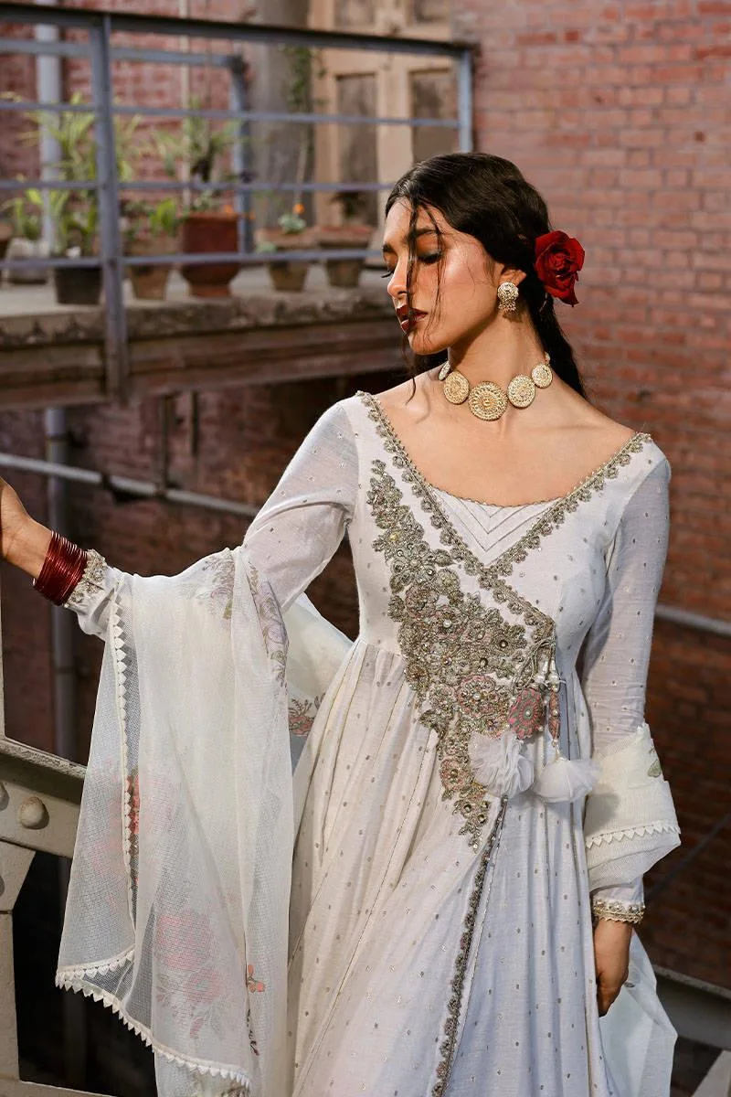 MNR Eid Festive 24 White Organza – view 5 – Poshaq