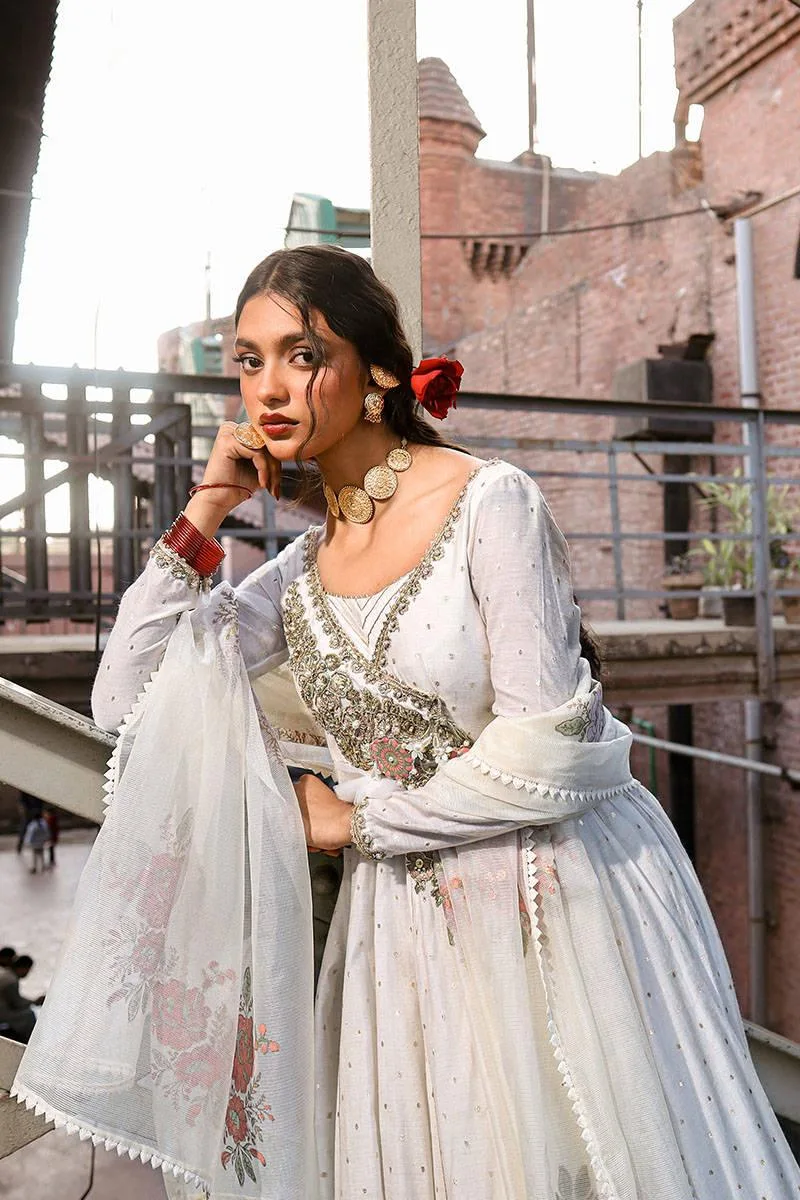 MNR Eid Festive 24 White Organza – view 6 – Poshaq