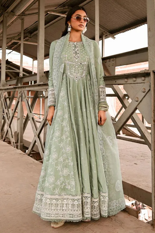 MNR Eid Festive 24 White Organza – view 1 – Poshaq