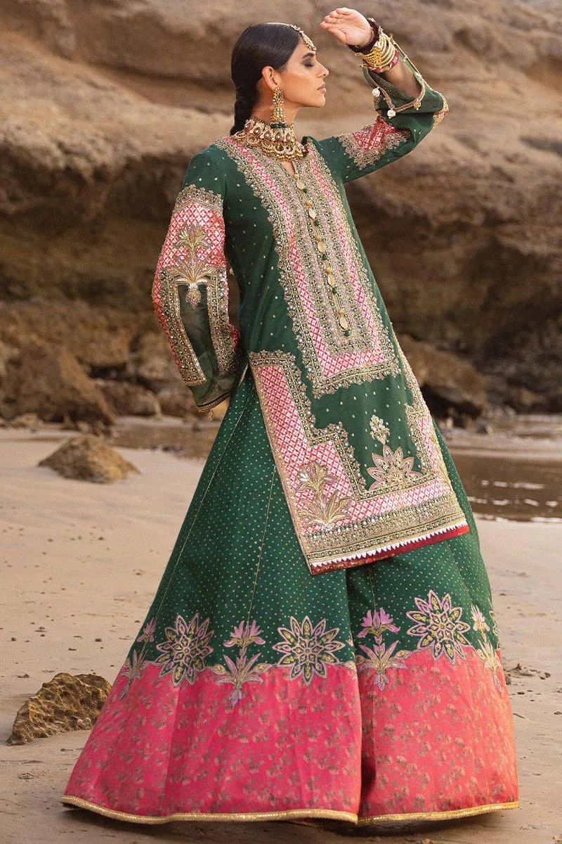 MNR Gehraiyaan Shaadi Collection Green Organza – view 2 – Poshaq