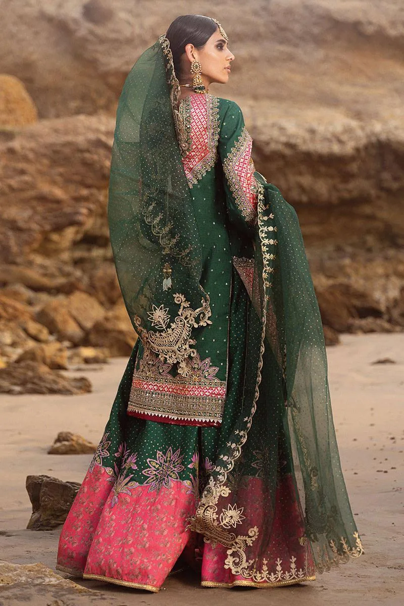 MNR Gehraiyaan Shaadi Collection Green Organza – view 3 – Poshaq