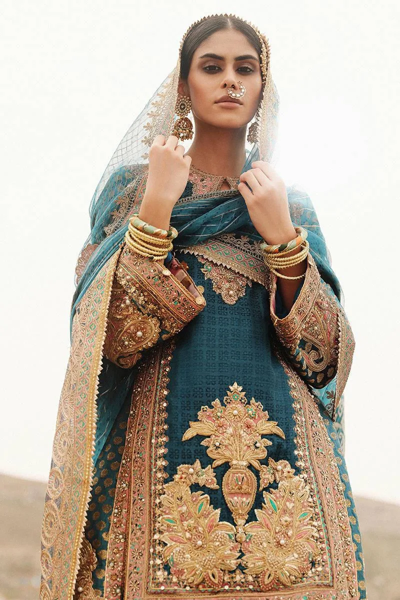 MNR Gehraiyaan Shaadi Collection Blue Organza – view 4 – Poshaq