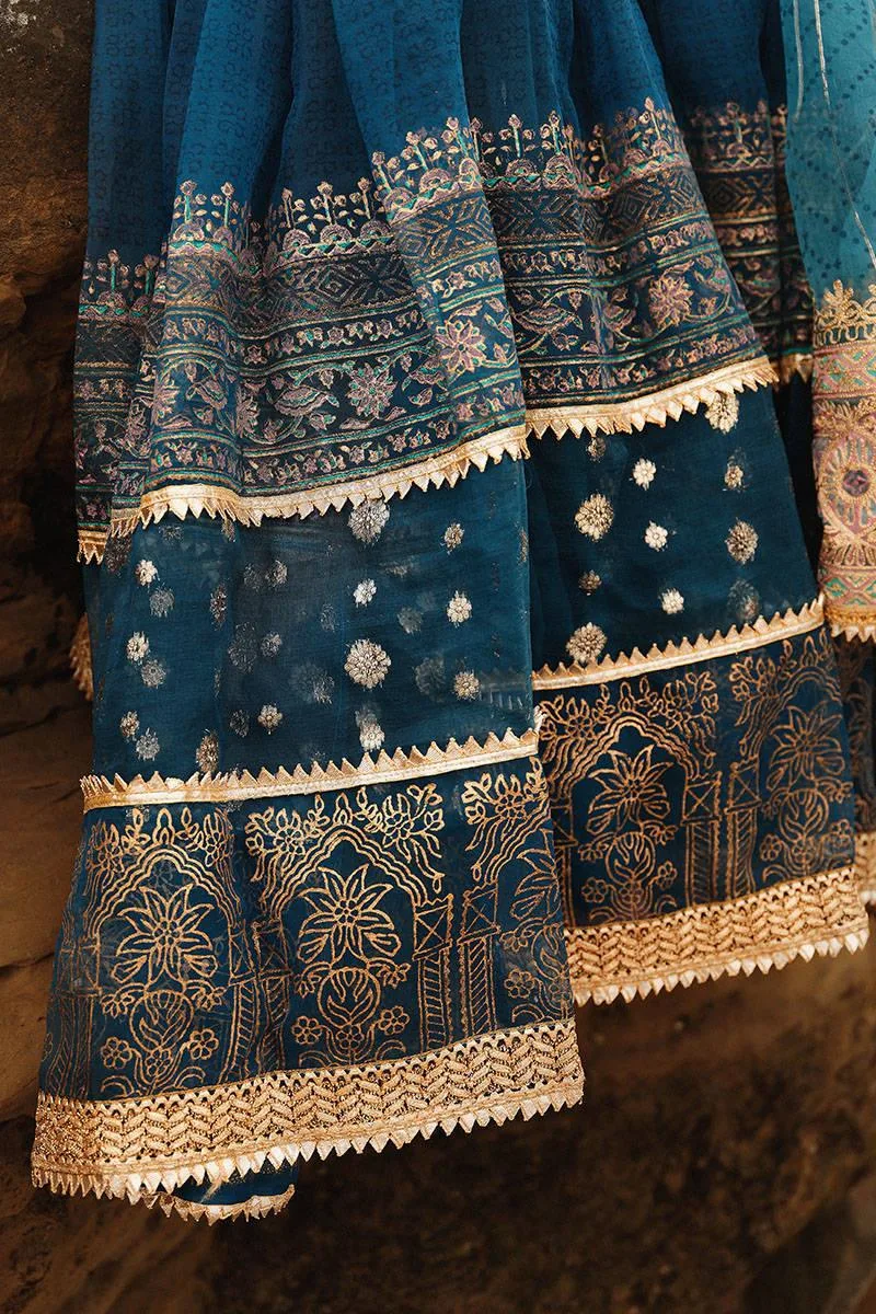 MNR Gehraiyaan Shaadi Collection Blue Organza – view 7 – Poshaq