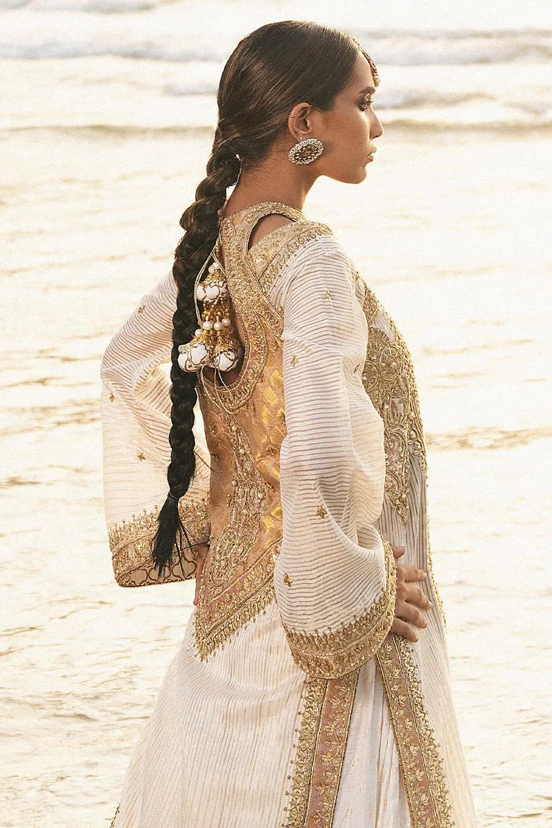 MNR Gehraiyaan Shaadi Collection White Organza – view 5 – Poshaq