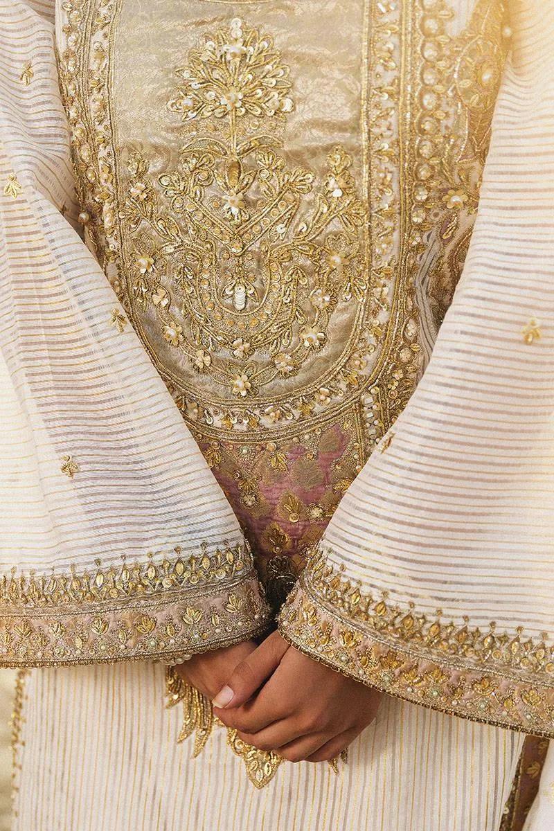 MNR Gehraiyaan Shaadi Collection White Organza – view 6 – Poshaq