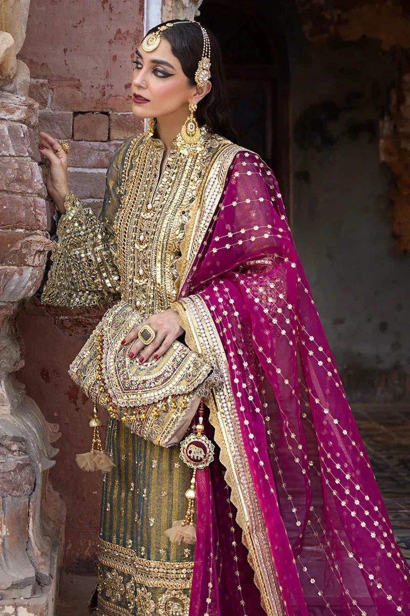 MNR Talpur Dynasty 23 Green Organza – view 2 – Poshaq