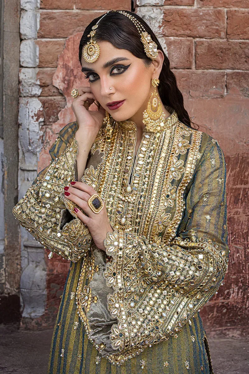 MNR Talpur Dynasty 23 Green Organza – view 3 – Poshaq