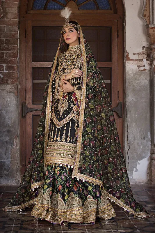 MNR Talpur Dynasty 23 Black Satin – view 1 – Poshaq