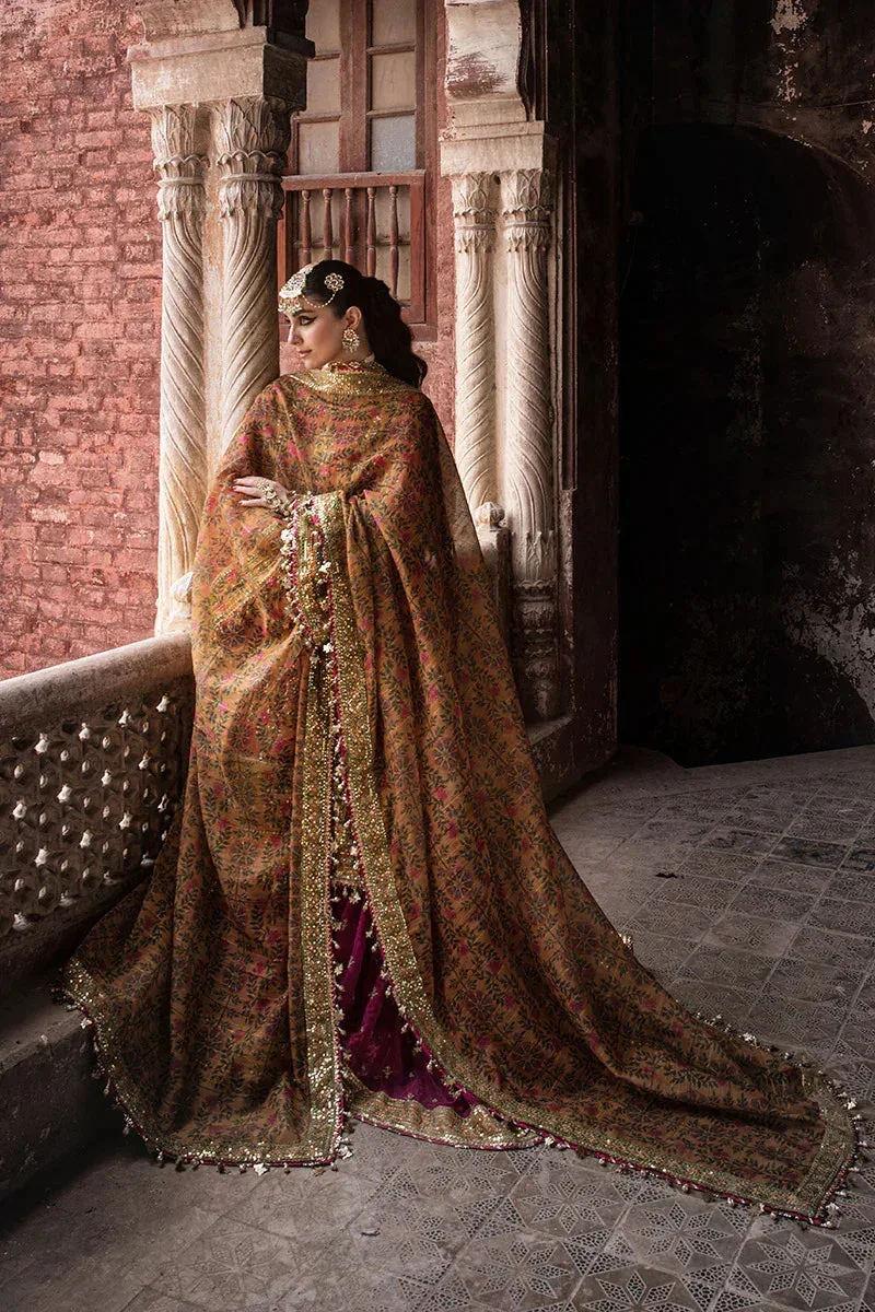 MNR Talpur Dynasty 23 Mustard Organza – view 5 – Poshaq