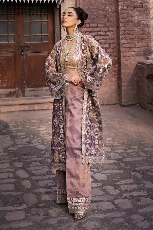 MNR Talpur Dynasty 23 Purple Organza – view 1 – Poshaq