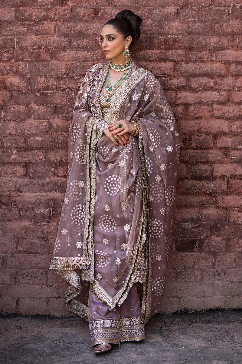 MNR Talpur Dynasty 23 Purple Organza – view 3 – Poshaq