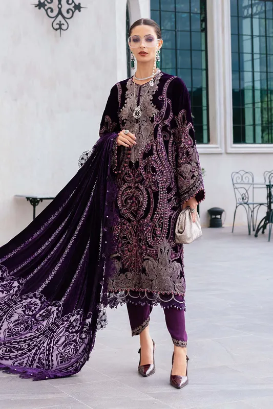Maria B Purple Velvet – view 1 – Poshaq