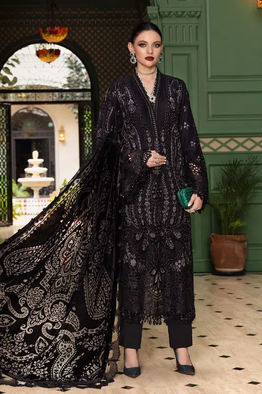 Maria B Black Organza – view 1 – Poshaq