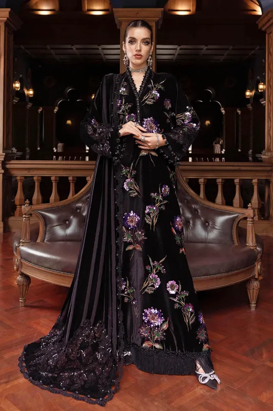 Maria B Black Organza – view 1 – Poshaq