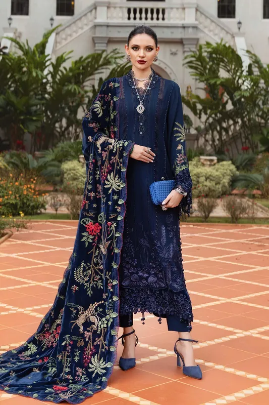 Maria B Navy Velvet – view 1 – Poshaq