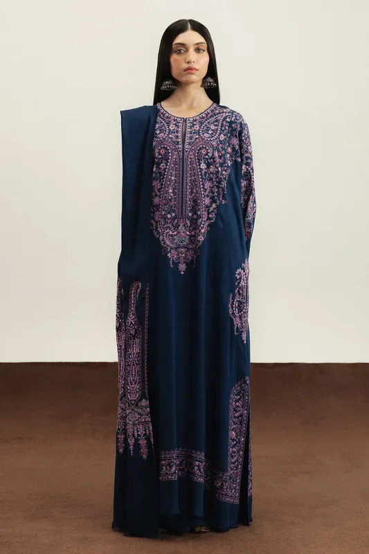 Zara Shahjahan Blue Marina – view 1 – Poshaq
