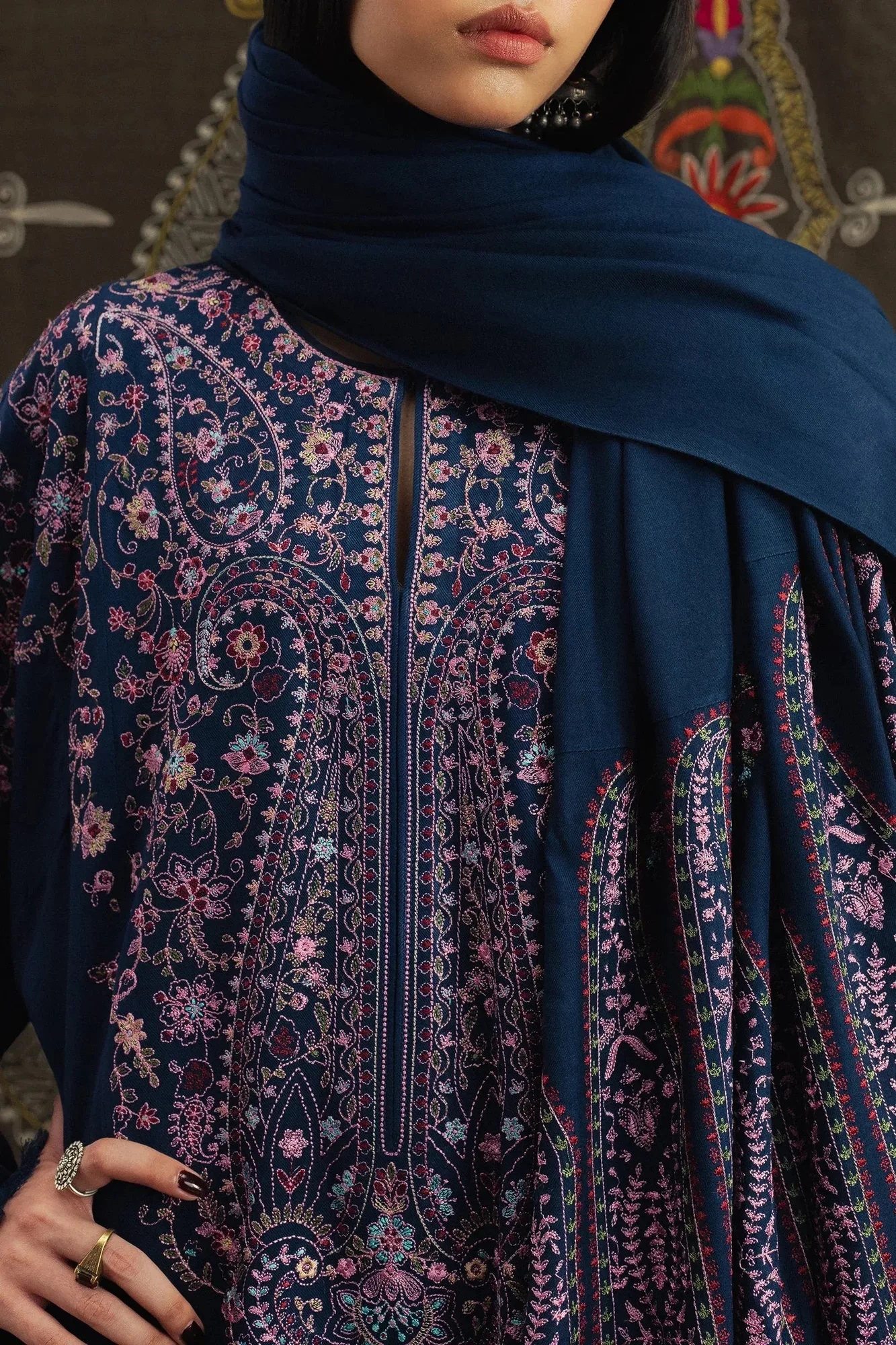 Zara Shahjahan Blue Marina – view 2 – Poshaq