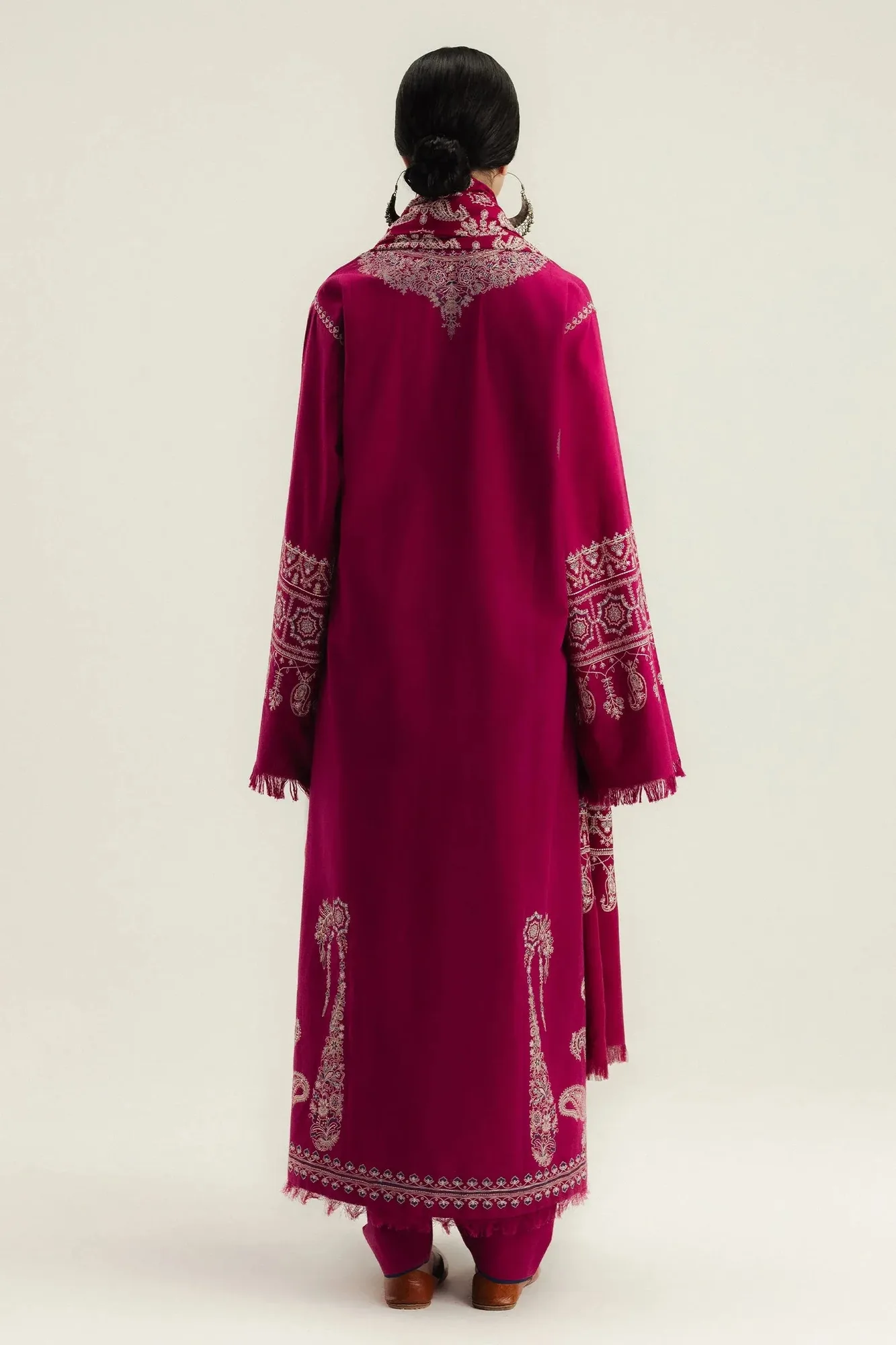 Zara Shahjahan Pink Karandi – view 5 – Poshaq