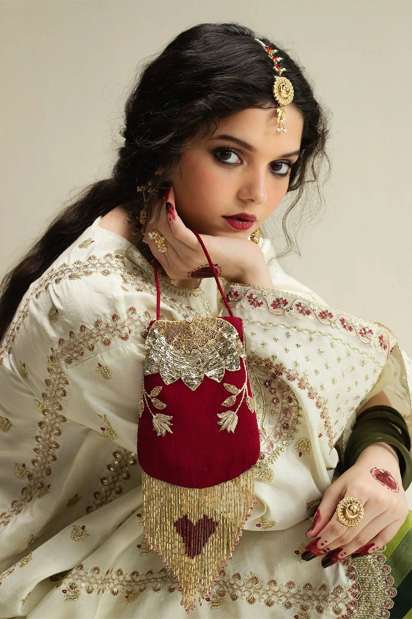 Zara Shahjahan White Raw Silk – view 2 – Poshaq